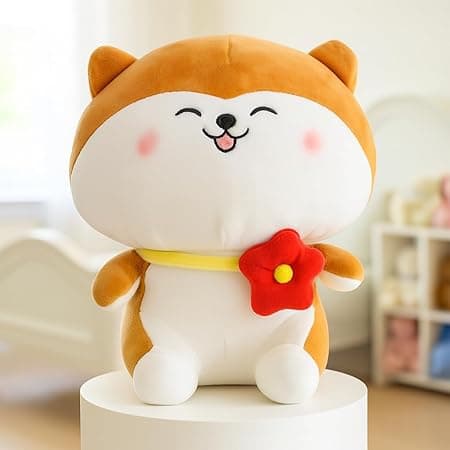 Babique Cat Flower Plush Soft Toy – Kids Animal Home Decor (25 cm)