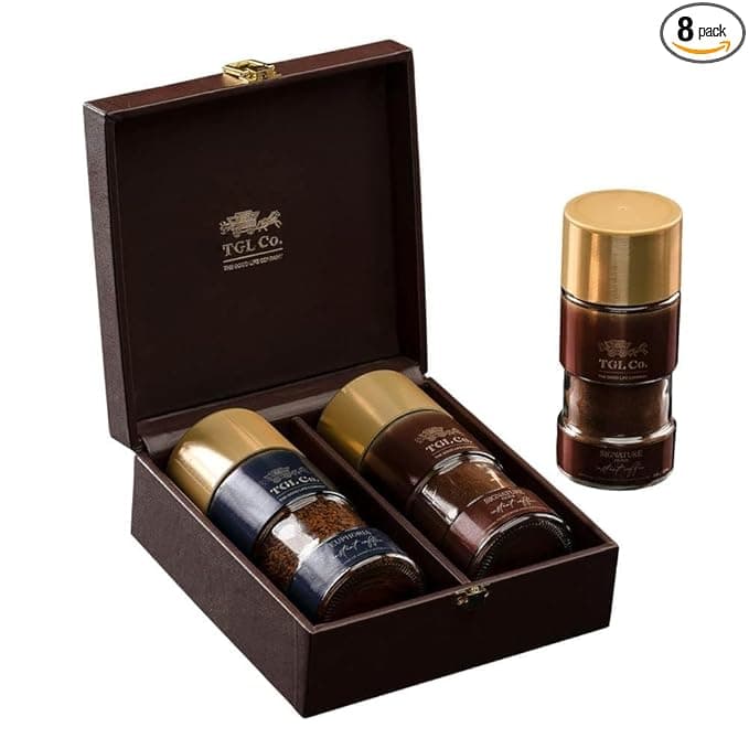 TGL Co. Timeless Passion Brown Coffee Gift Set | Luxury Hampers | 2 x 100g Jars | Premium Gifting for Coffee Lovers | Elegant Pack for Festive & Corporate Gifts