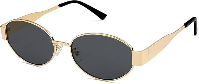 CREEK Retro Oval Sunglasses – Matte Gold/Black