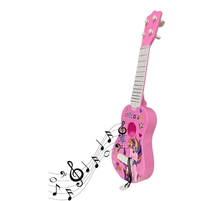 Toy Imagine™ Toy Guitar for Kids | 4 String Ukulele Guitar for Beginners | Musical Instrument Toy Gift for Boys Girls Age 3–10 |Toddlers & Children (17 Inch Unicorn Theme)