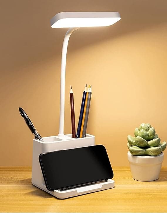 FLYNGO 3 Color Mode LED Study Table Lamp with Pen Holder