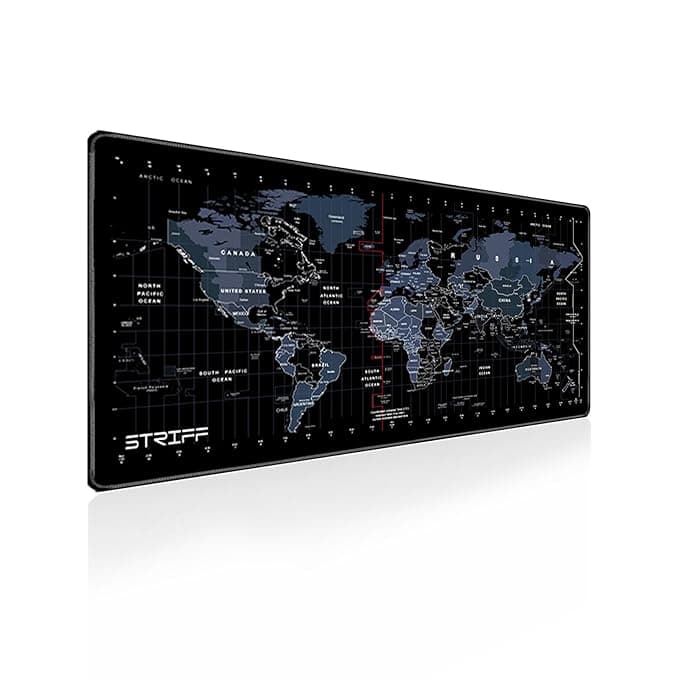 STRIFF World Map Extended Size Gaming Mouse Pad – 800 mm x 300 mm x 2 mm