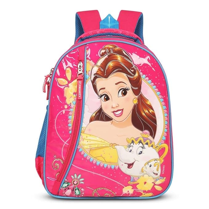 Disney Princess Belle Embossed Polyester School Backpack For Kids