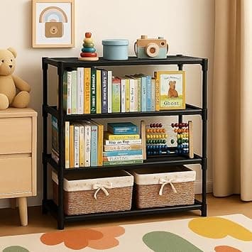 YouCopia 4 Tier Book Self Portable Book Shelf Black