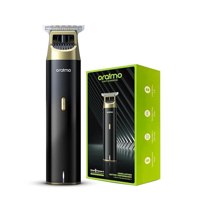 Oraimo BEARD & BODY Trimmer | 150MIN RUN TIME | Self-Sharpening Blades | Travel Lock | Type-C Fast Charging (OPC-TR12)