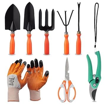 Amazon Brand - Solimo 8-Piece Gardening Tool Kit