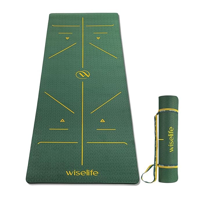 WiseLife TRUE Body Alignment Yoga Mat with Strap