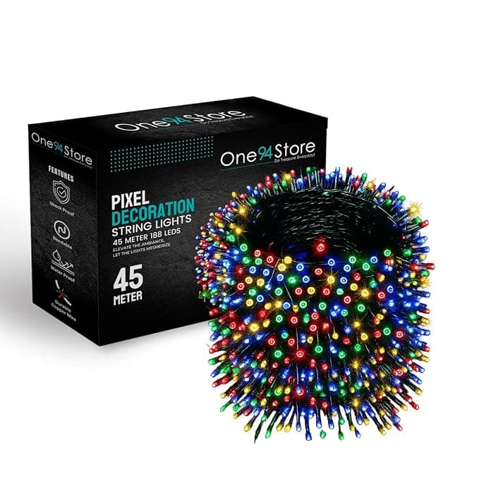 One94Store 45 Meter LED String Lights – 188 Multicolor LEDs on Flexible Copper Wire