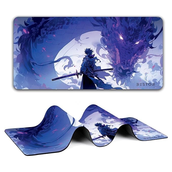 BESTOR DragonWarrior Anime Mouse Pad – Anti-fray Stitching, Waterproof Surface