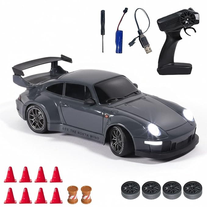 Flare Remote Control Car | 20Kmph, 2.4Ghz – Rc Drifting Car (Burnout Grey)