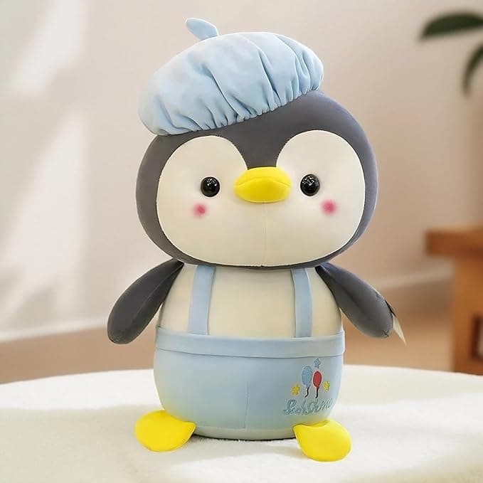 Babique Cap Penguin Plushie – Soft Toy (Blue, 25 cm)