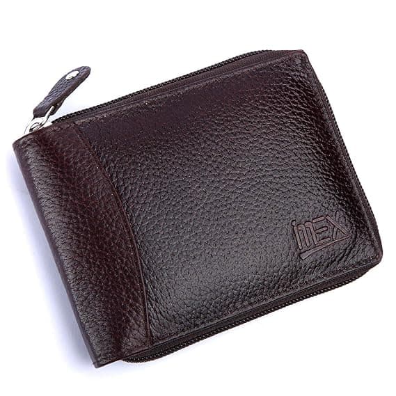 iMex RFID Protected Brown Men's Genuine Leather Wallet