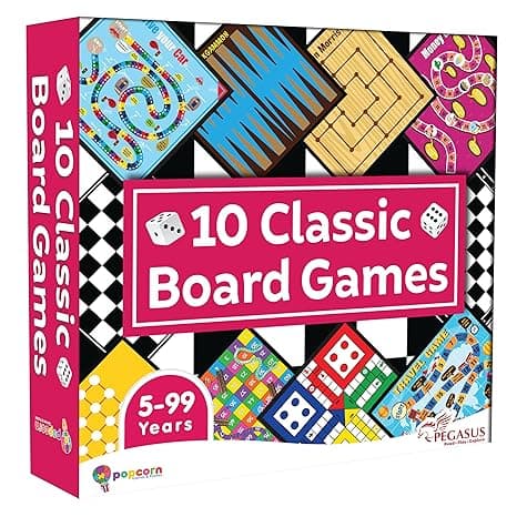 Popcorn Games & Puzzles 10 in 1 Classic Board Games for Smart Kids